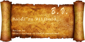 Balázs Vilibald névjegykártya